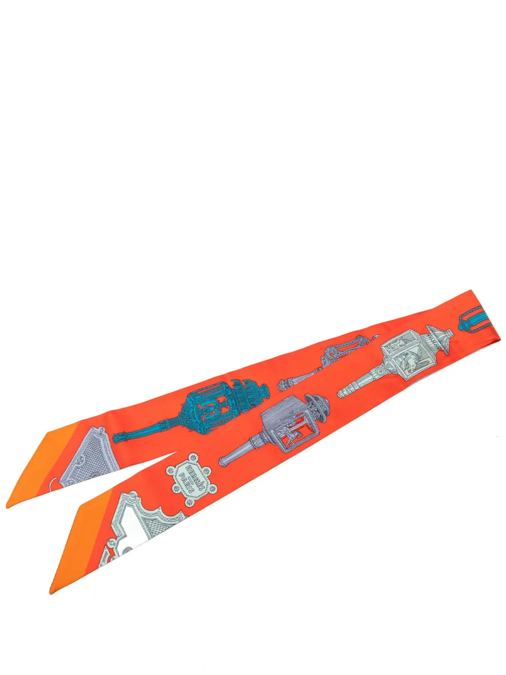 Hermès Pre-Owned 2015-2026 Merveilleuses Lanternes Silk Twilly Scarf scarves - Orange