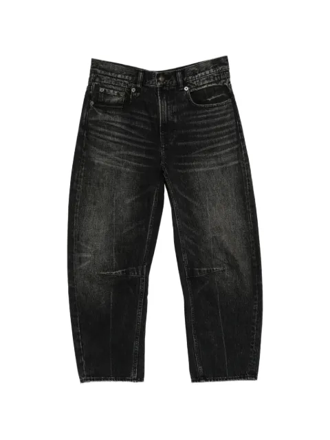 R13 faded-effect barrel jeans