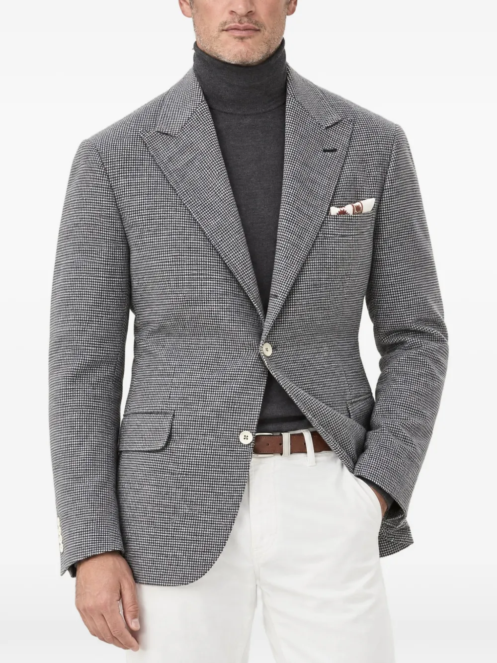 Brunello Cucinelli check-pattern wool blazer - Grau