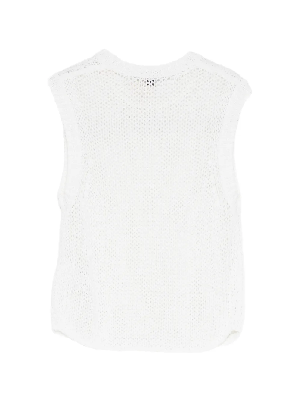James Perse cotton linen sweater tank Wit