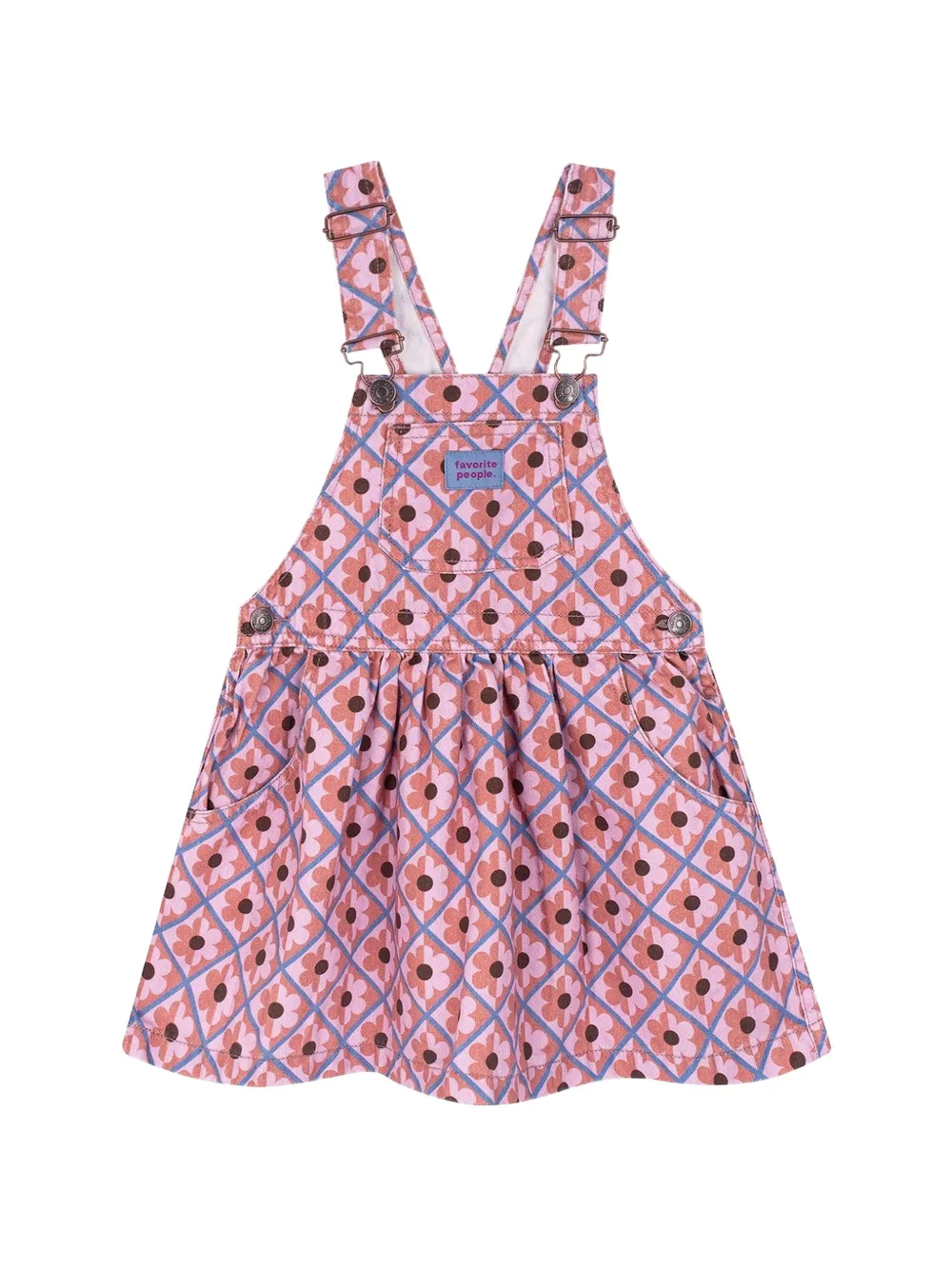 Favorite People Town Square geometric-print pinafore skirt - Rosa