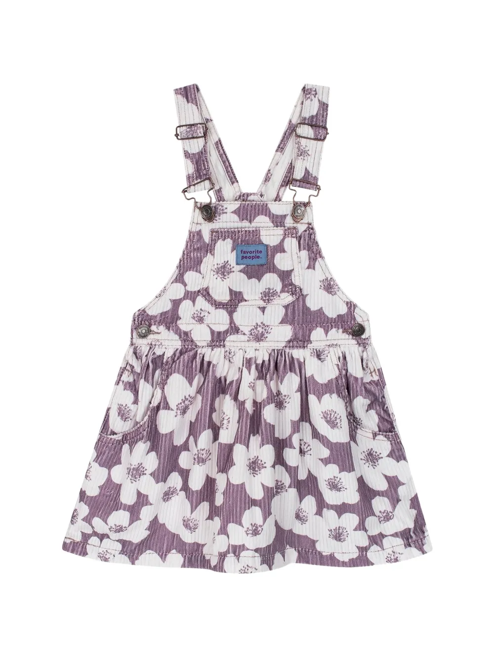 Favorite People jupe chasuble en velours côtelé à fleurs imprimées - Violet Favorite People jupe chasuble en velours côtelé à fleurs imprimées - Violet