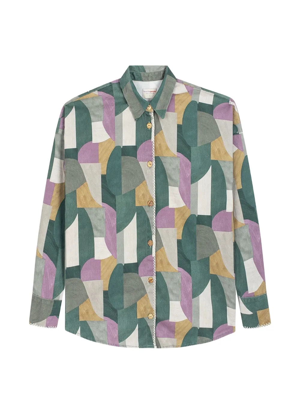 Favorite People Cratons geometric-pattern long-sleeves shirt - Verde