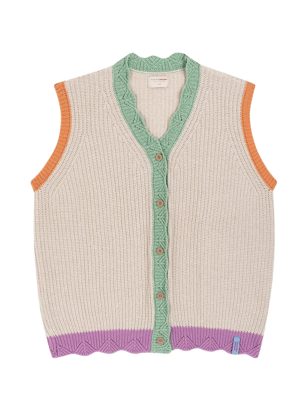 Favorite People Fairground colour-block scalloped-hem cardigan