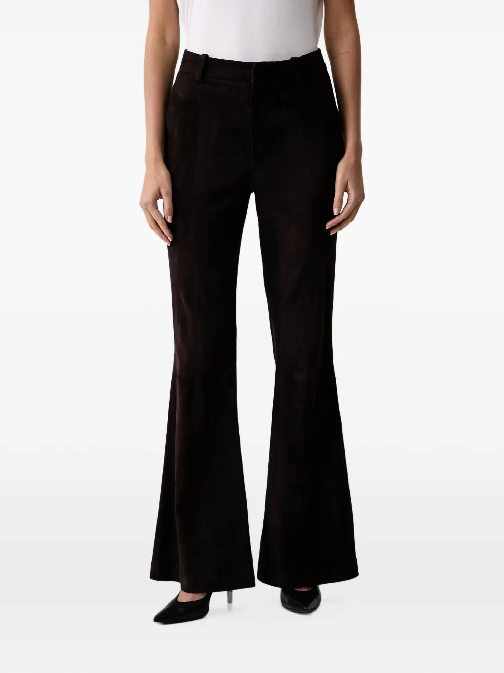 Gestuz GZsiela suede flared trousers Bruin