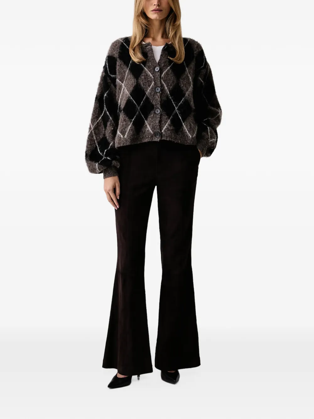 Gestuz GZsiela suede flared trousers Bruin