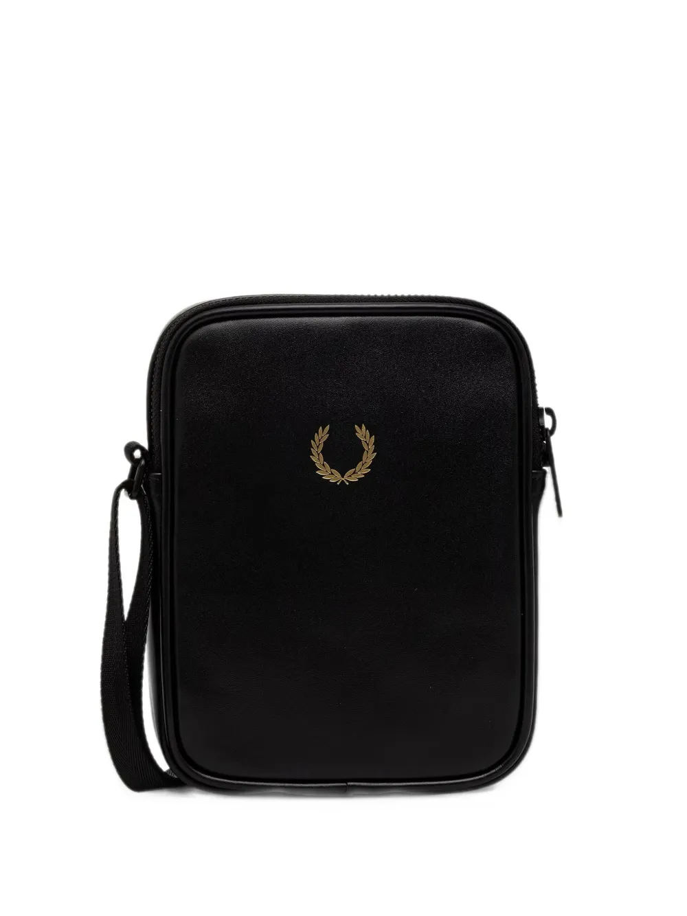 Fred Perry logo-embroidered messenger bag - Nero
