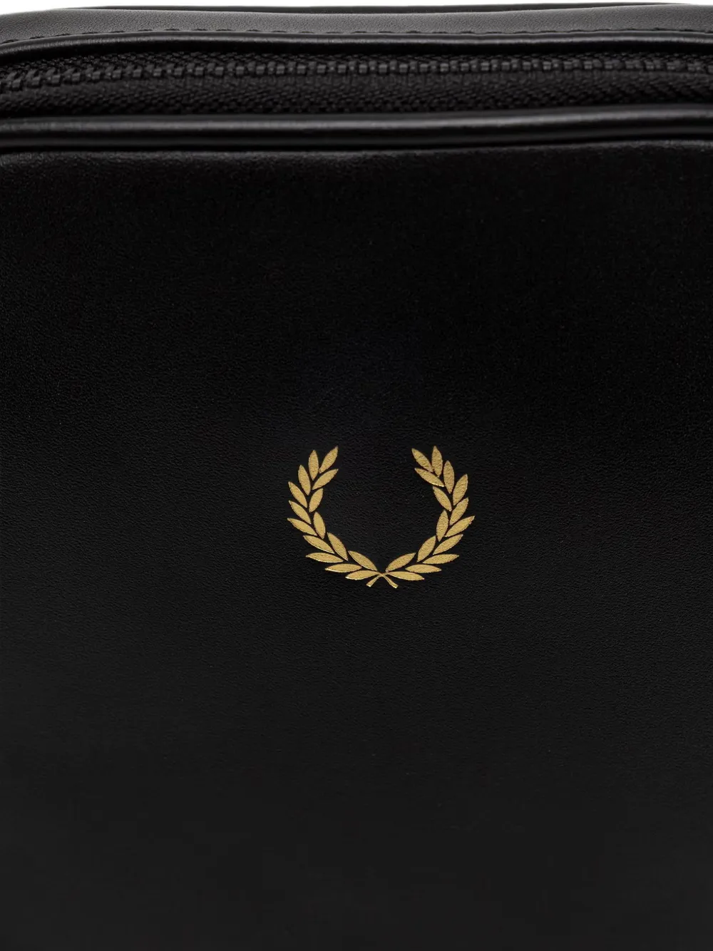 Fred Perry logo-embroidered messenger bag Zwart