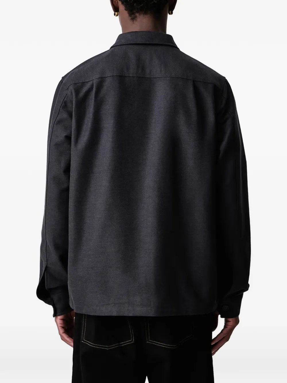 Fred Perry logo-embroidered chest-pocket shirt Grijs