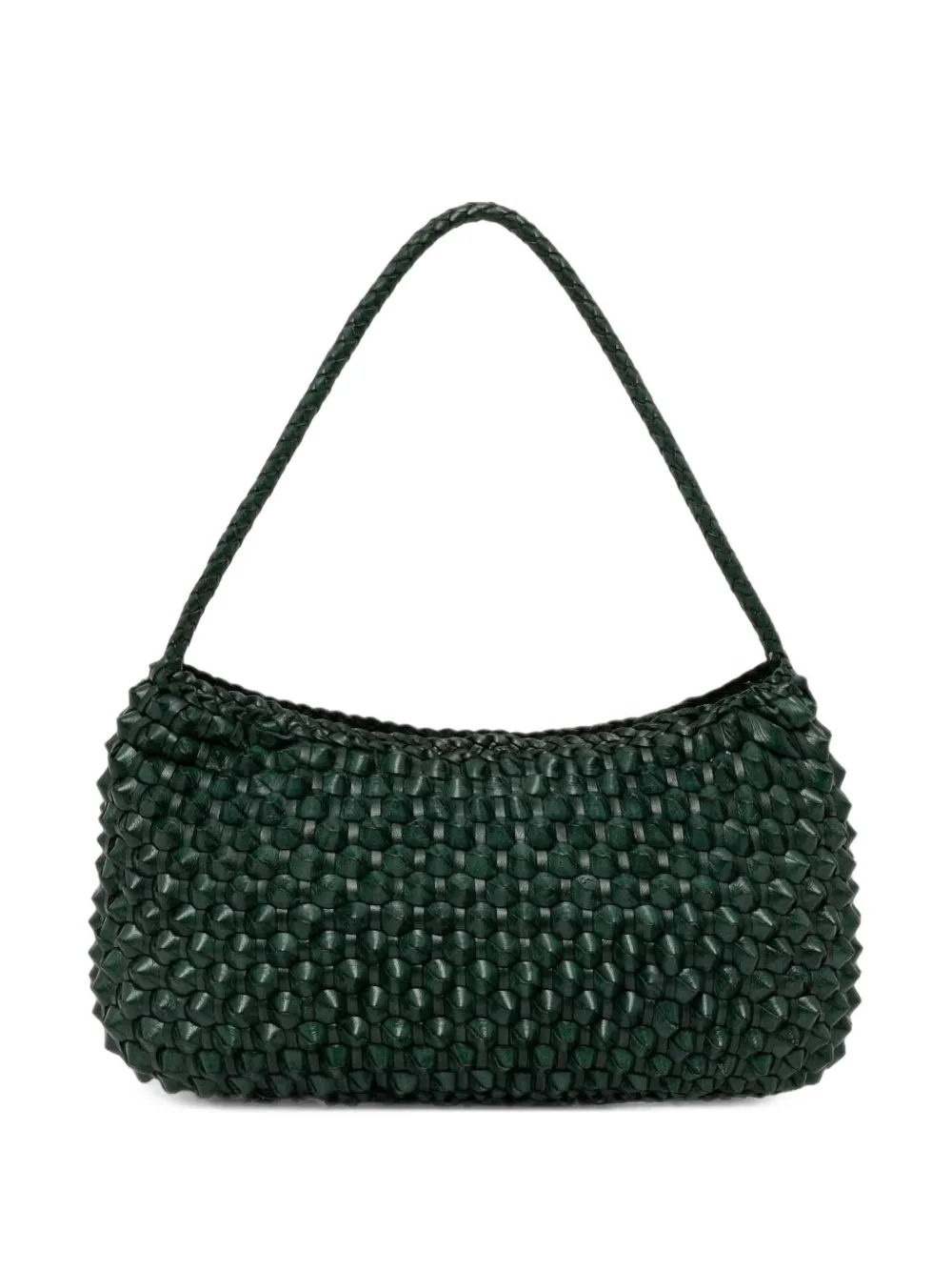 DRAGON DIFFUSION Basil Cactus woven-leather shoulder bag - Verde