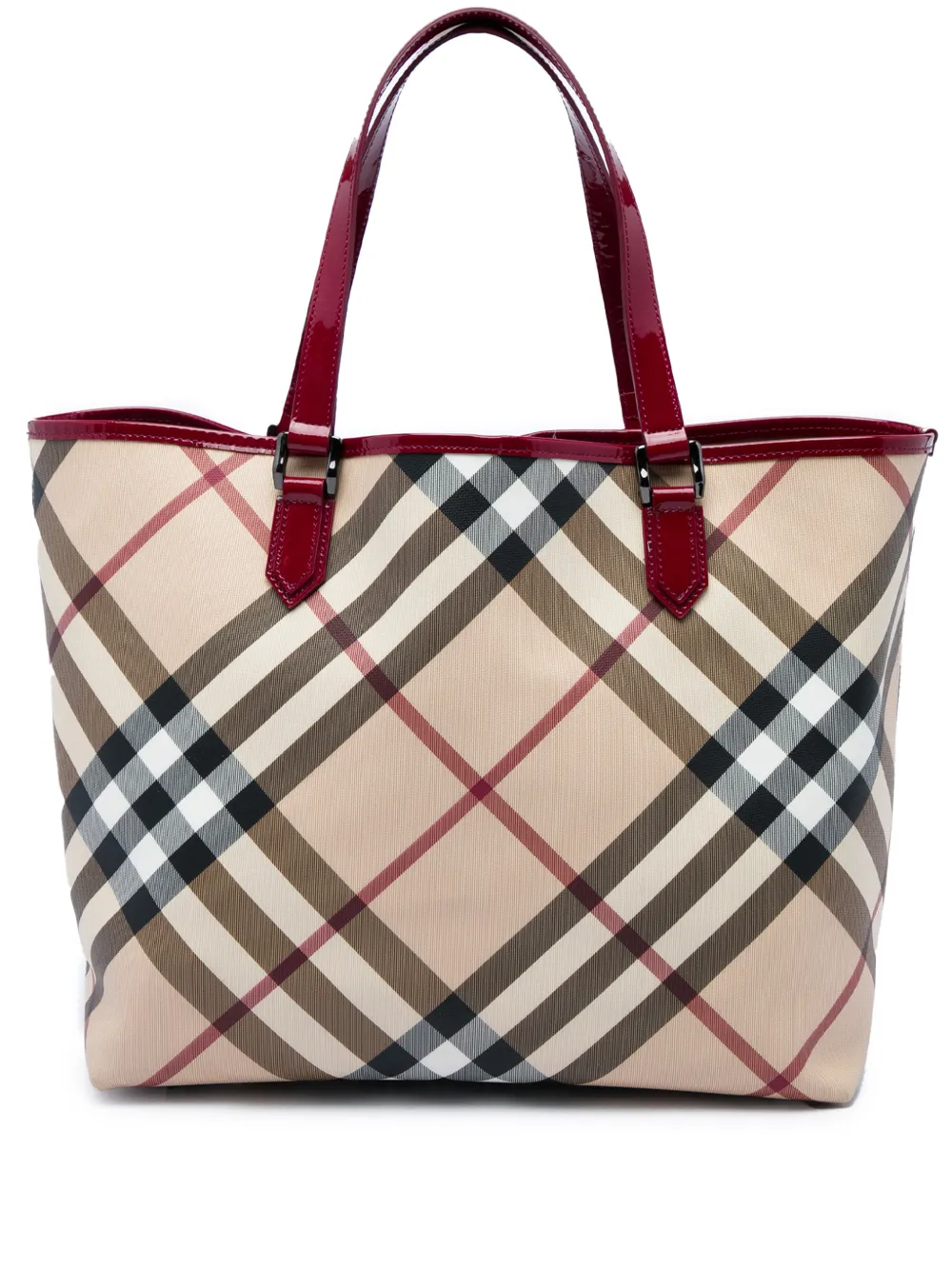 Burberry Pre-Owned sac à main en toile Supernova Check (2000-2017) - Tons neutres Burberry Pre-Owned sac à main en toile Supernova Check (2000-2017) - Tons neutres