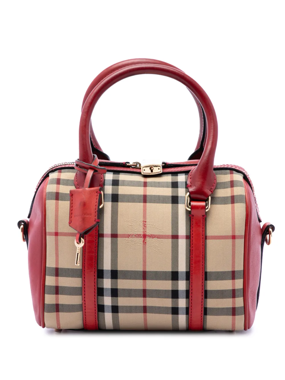 Burberry Pre-Owned petit sac à bandoulière Alchester Bowling Bag en toile à motif Haymarket Check (2000-2017) - Tons neutres