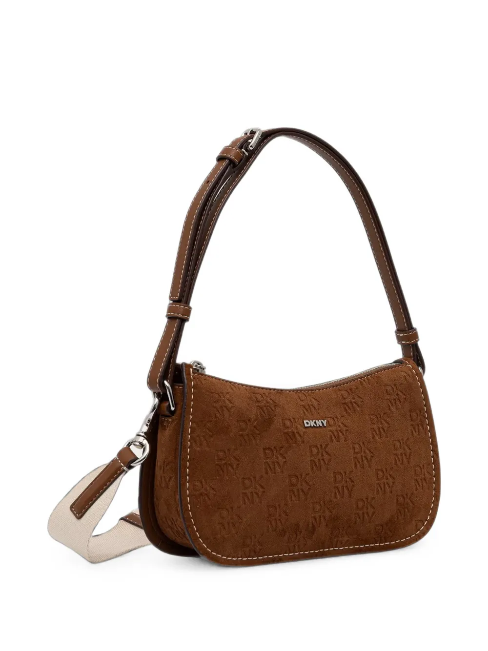 DKNY Schoudertas met logo-reliëf Bruin