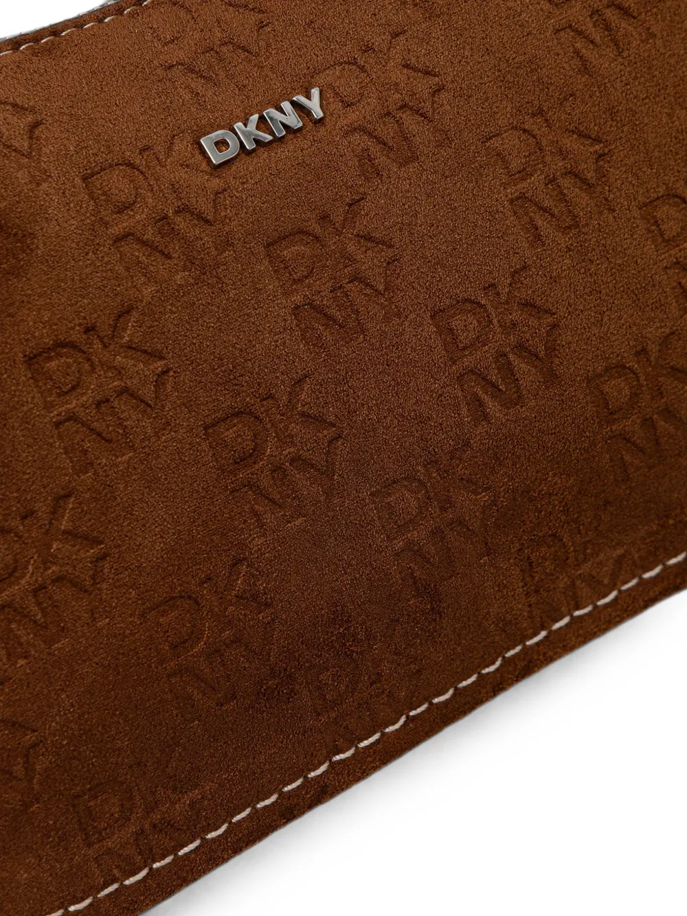 DKNY Schoudertas met logo-reliëf Bruin