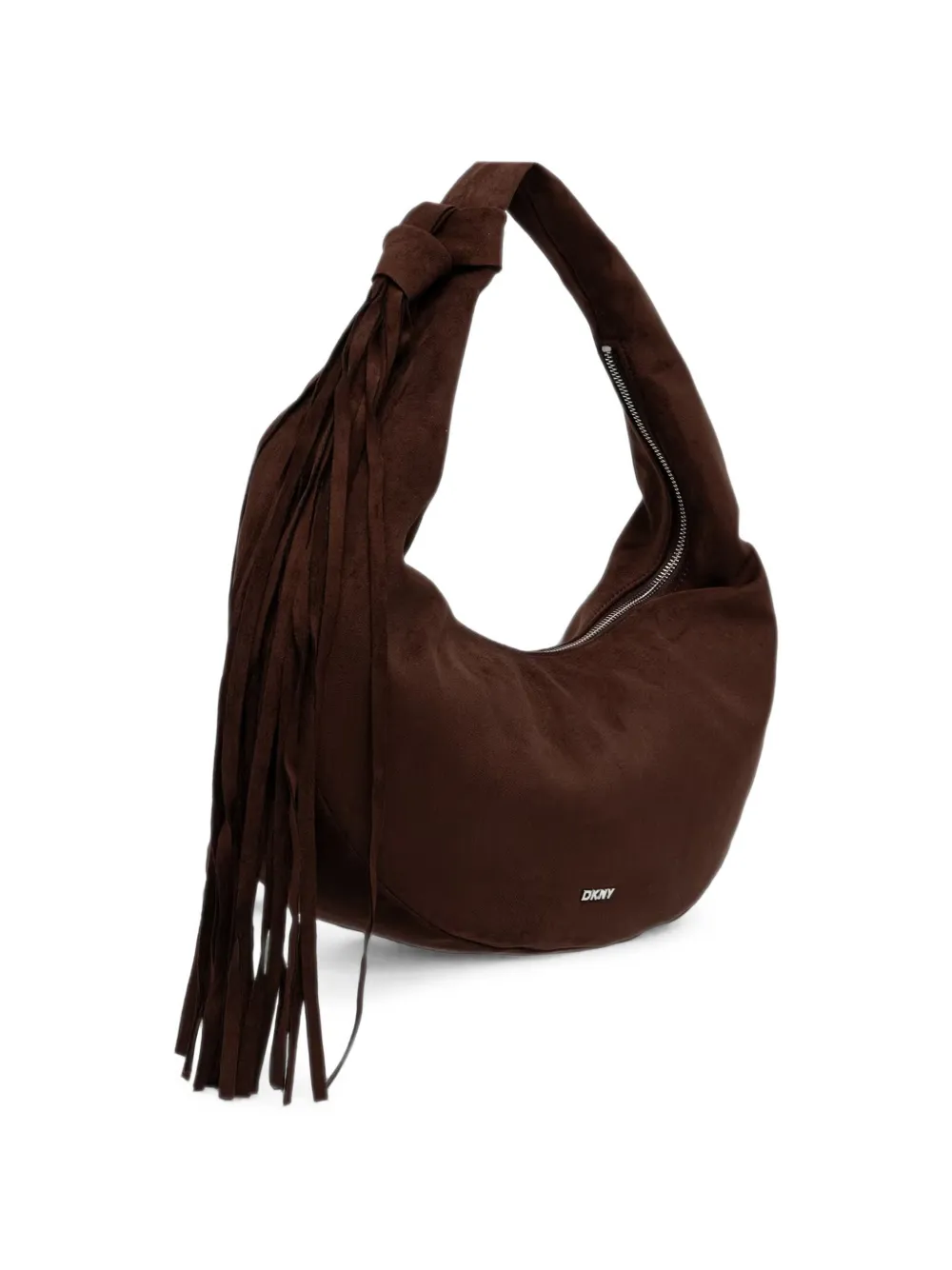 DKNY Schoudertas met franjeafwerking en geknoopt detail Bruin