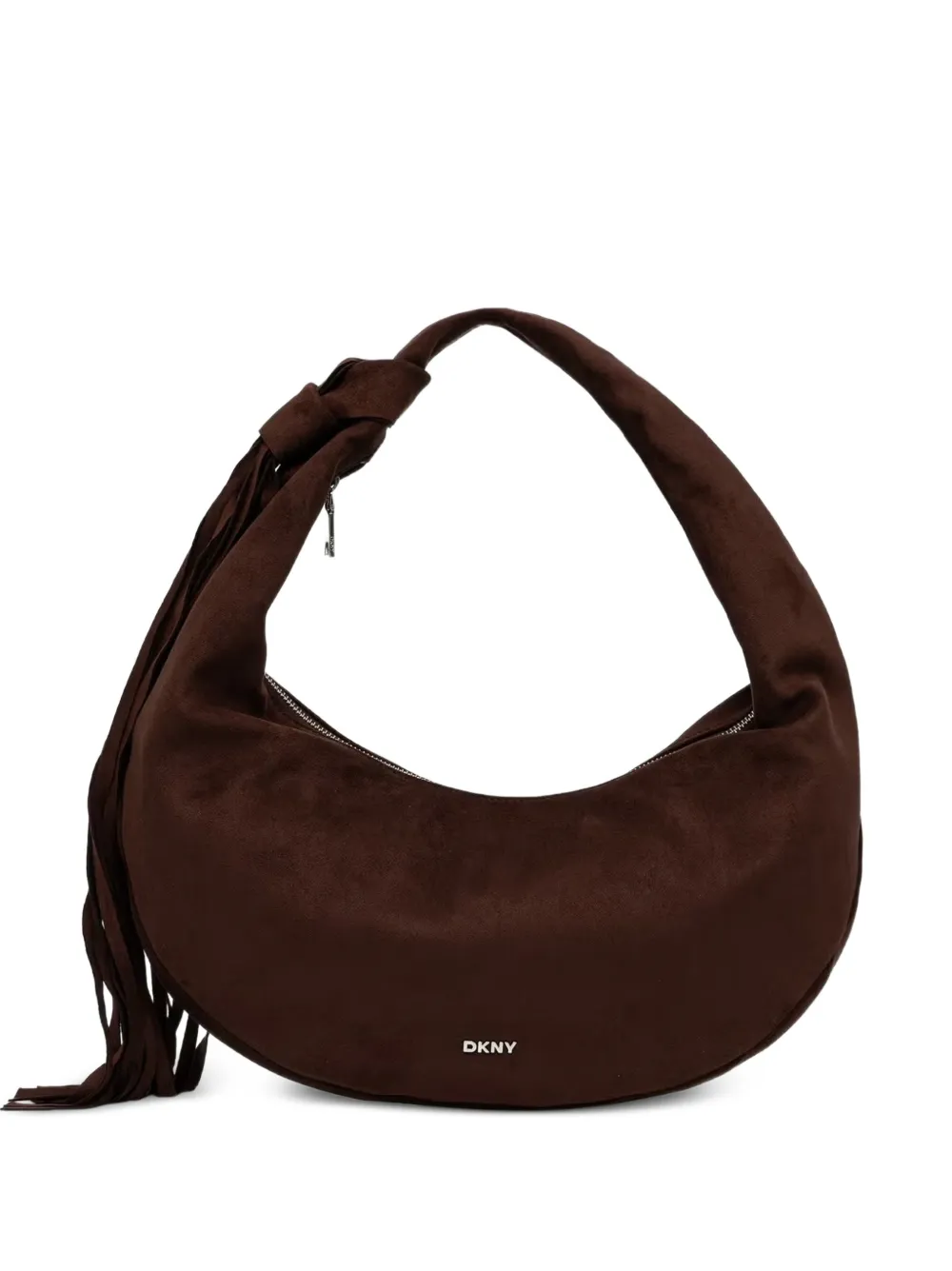 DKNY fringe-trim knotted shoulder bag - Marrone