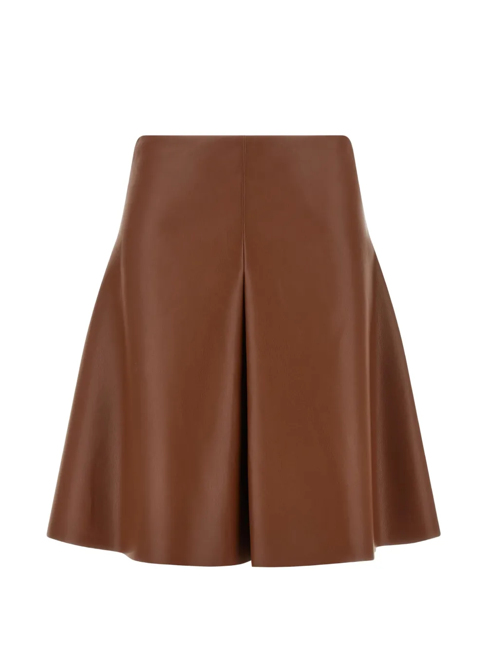 Nude flared pleated mini skirt - Marron Nude flared pleated mini skirt - Marron