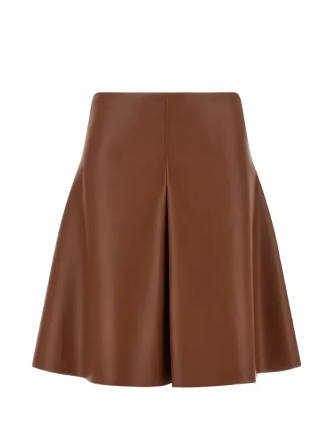 Nude flared pleated mini skirt