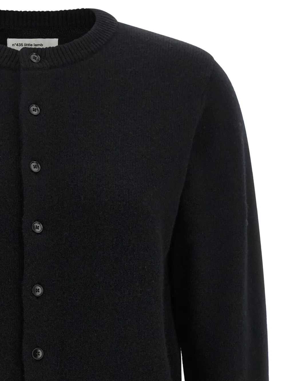 extreme cashmere n°435 Little Lamb vest met geribbelde afwerking Zwart