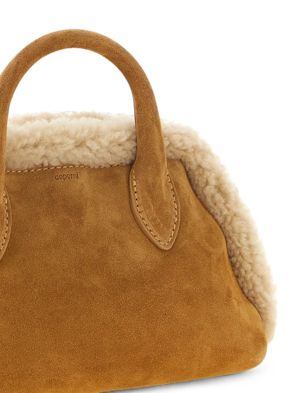 Coperni Duffle heuptas met lammy afwerking Bruin