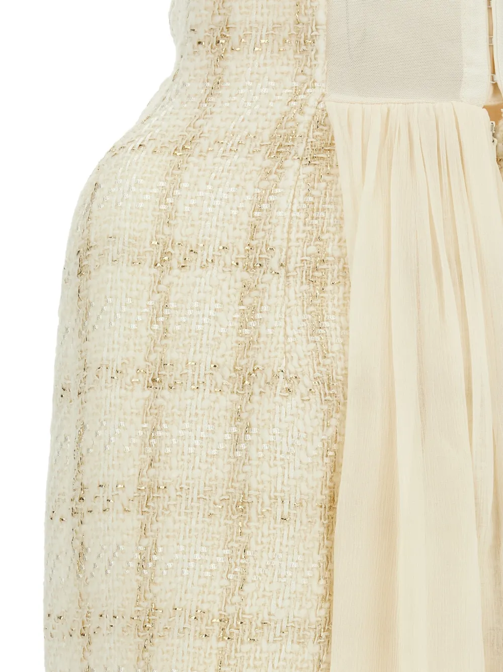Elisabetta Franchi tweed mini dress Beige