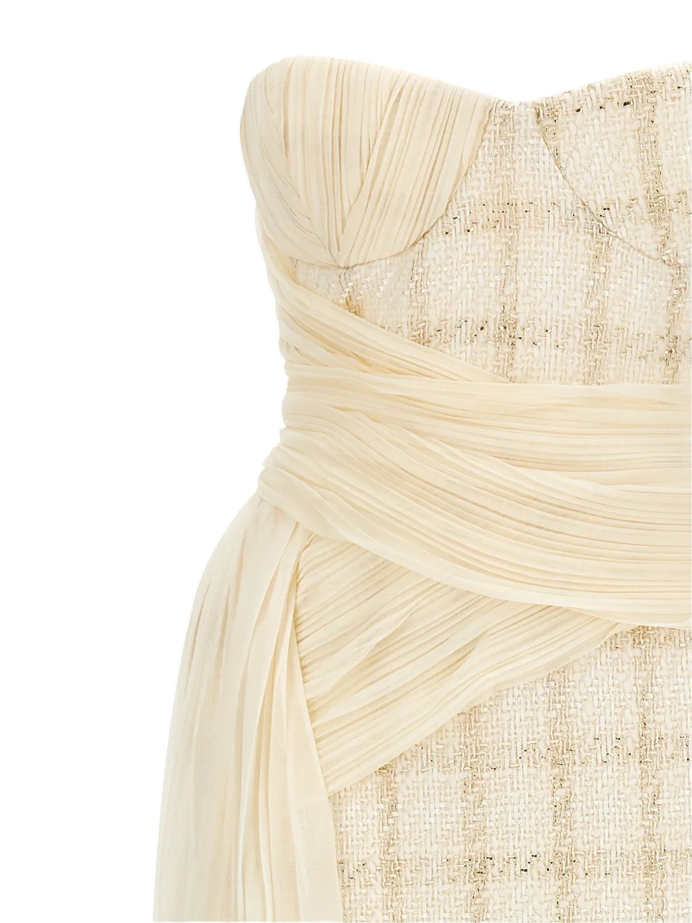 Elisabetta Franchi tweed mini dress Beige