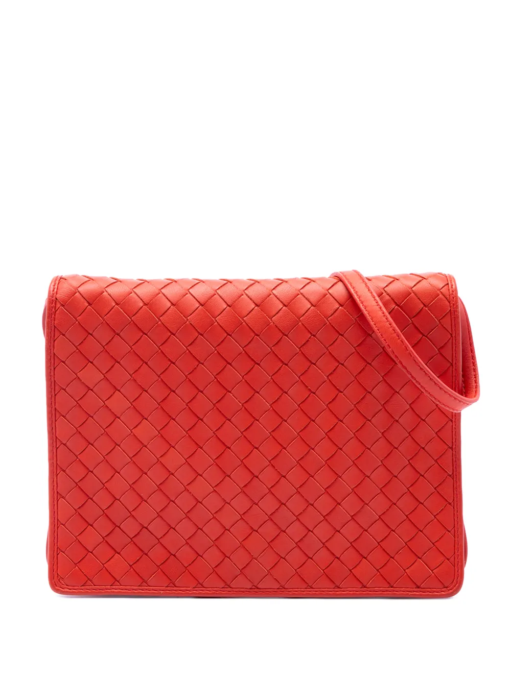 Bottega Veneta Pre-Owned 2012-2026 Intrecciato Flap Umhängetasche aus Nappaleder - Orange