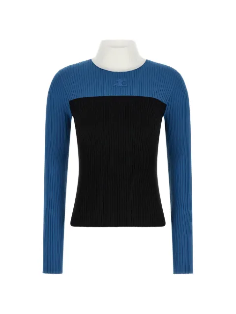 Courrèges ribstrikket sweater med colourblocking