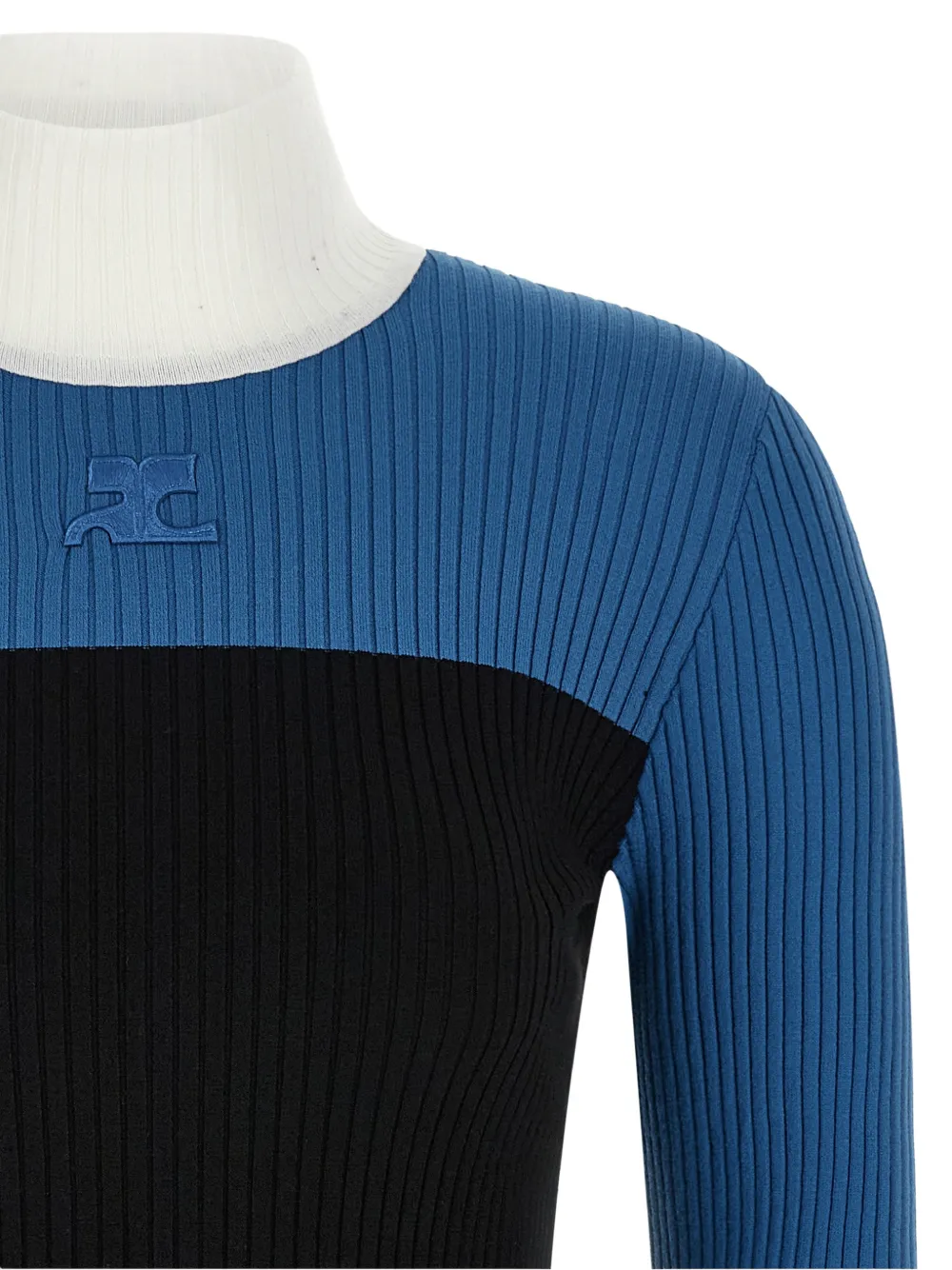 Courrèges Geribbelde trui met colourblocking Blauw