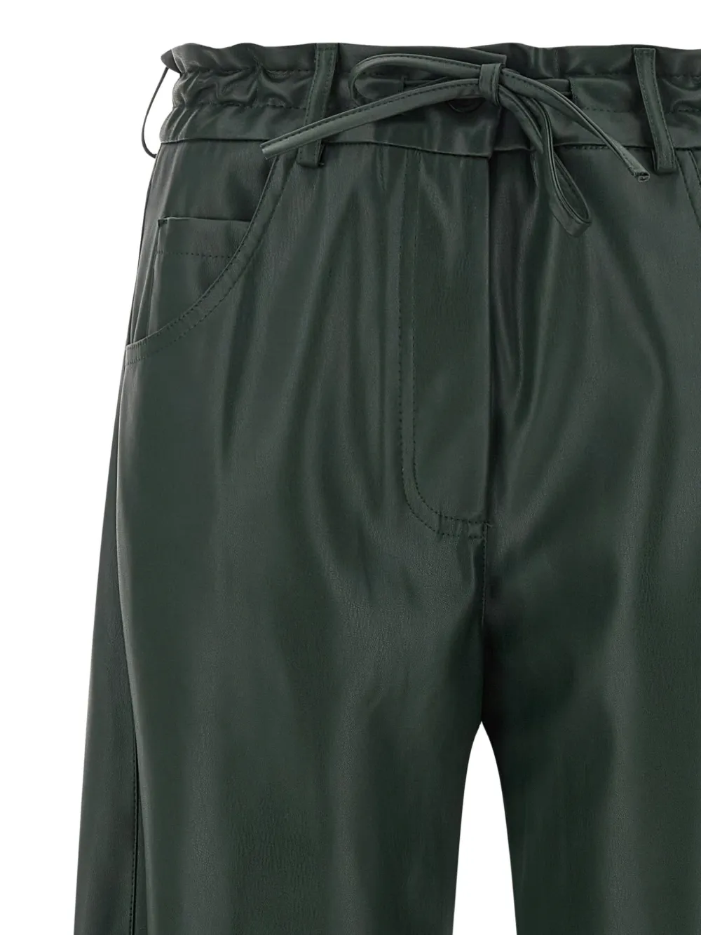 Nude Broek met paperbag taille Groen