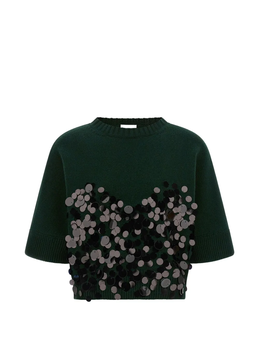 Nude pull crop à sequins brodés - Vert Nude pull crop à sequins brodés - Vert