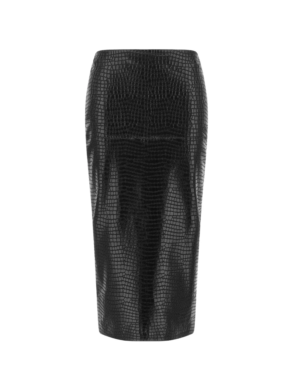 Nude croc-effect sheath midi skirt - Noir Nude croc-effect sheath midi skirt - Noir