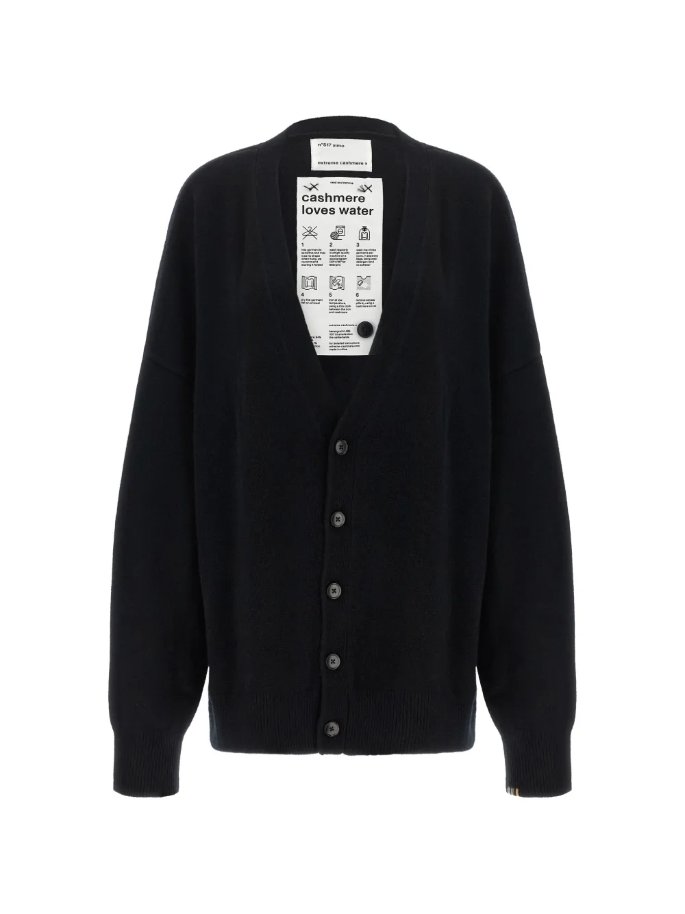 extreme cashmere n°517 Simo oversized cardigan - Black