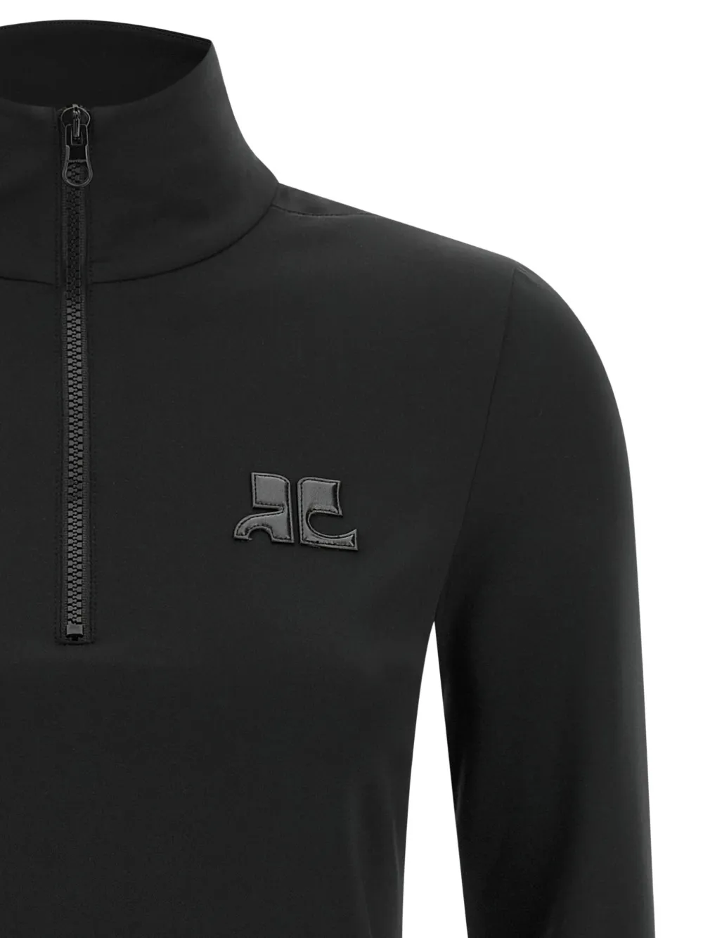 Courrèges Second Skin logo-patch sweater Zwart