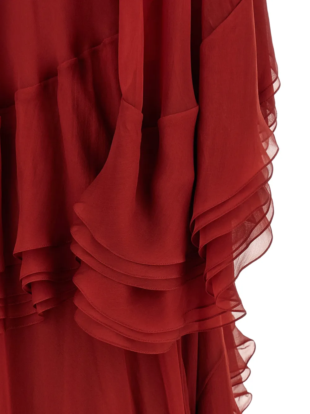 Alberta Ferretti Zijden maxi-jurk Rood