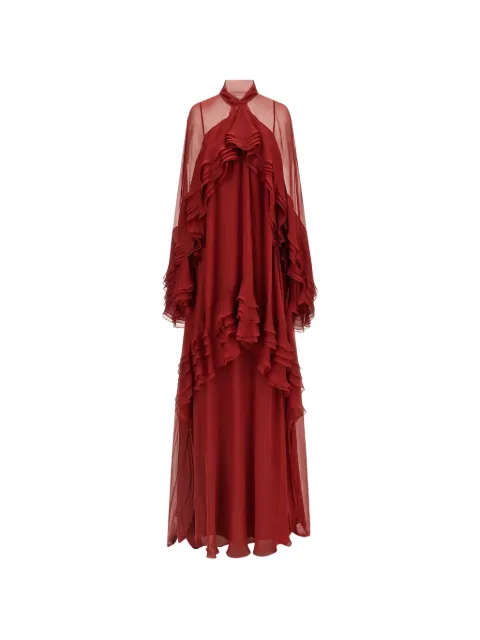 Alberta Ferretti ruffled silk-chiffon maxi dress