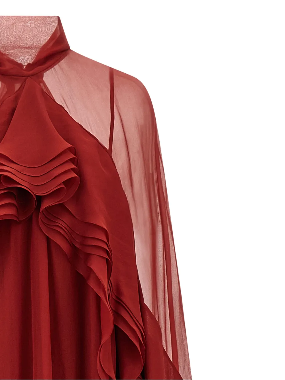 Alberta Ferretti Zijden maxi-jurk Rood