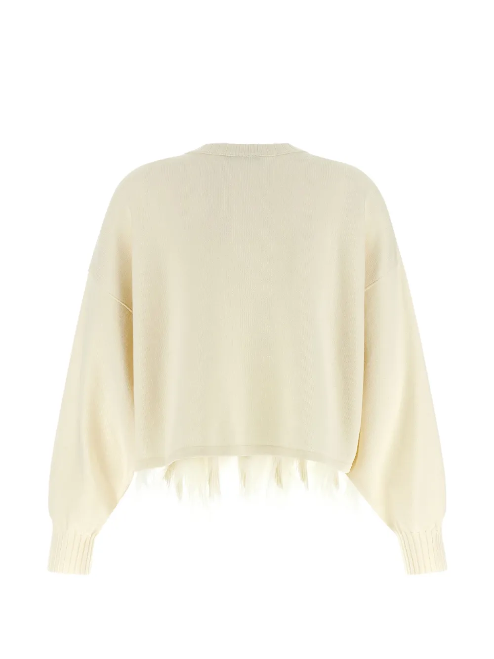 Alberta Ferretti Cropped trui verfraaid met veren Beige