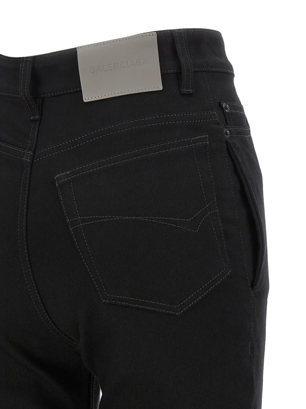 Balenciaga High-waist jeans met persvouw Zwart