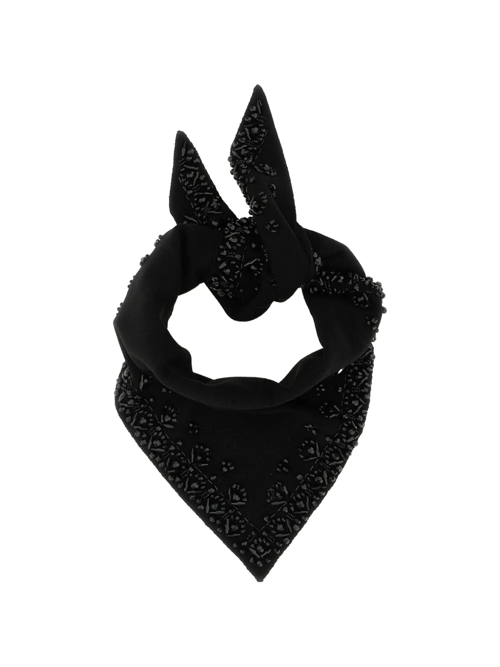 P.a.r.o.s.h 'look26 Bead-embroidered Triangular Scarf In Black