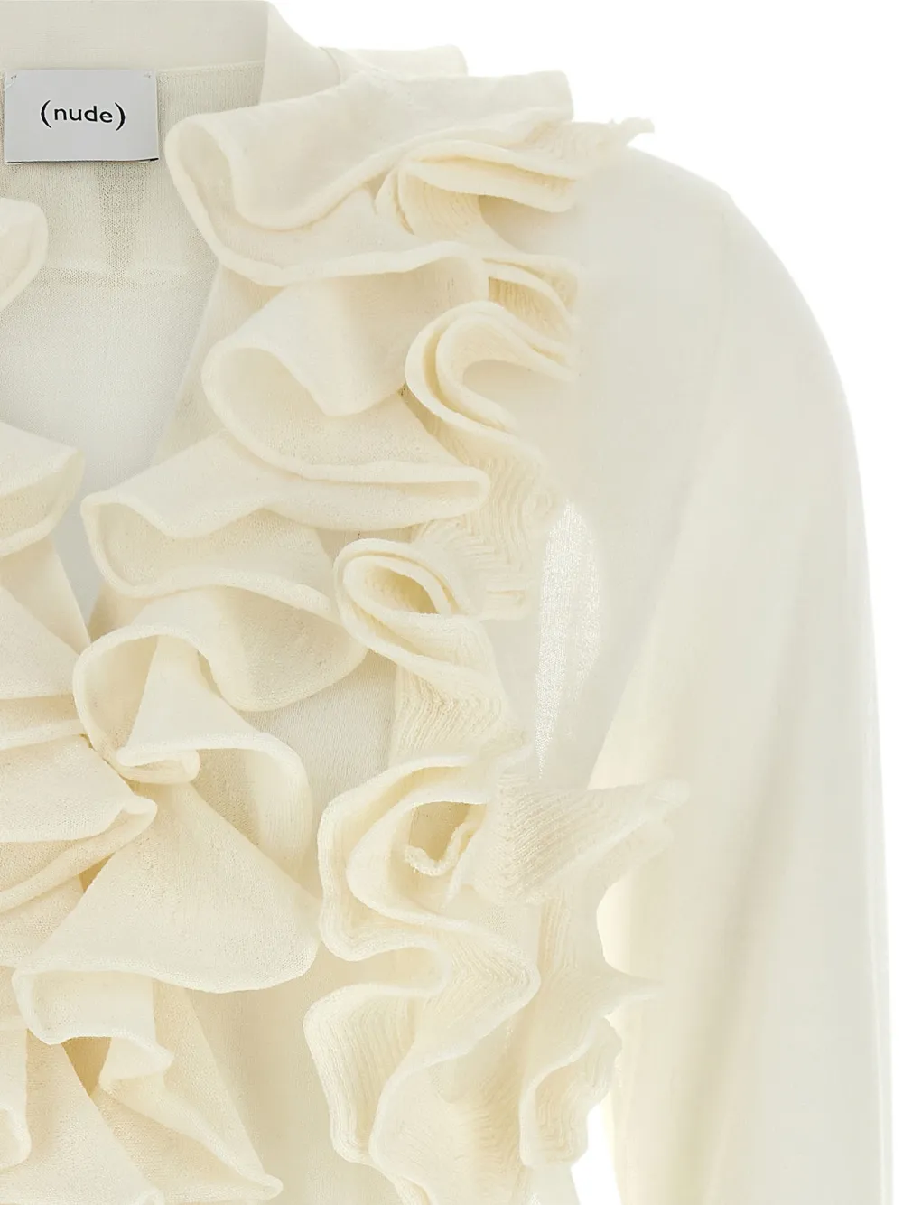 Nude Vest met ruches afwerking Wit