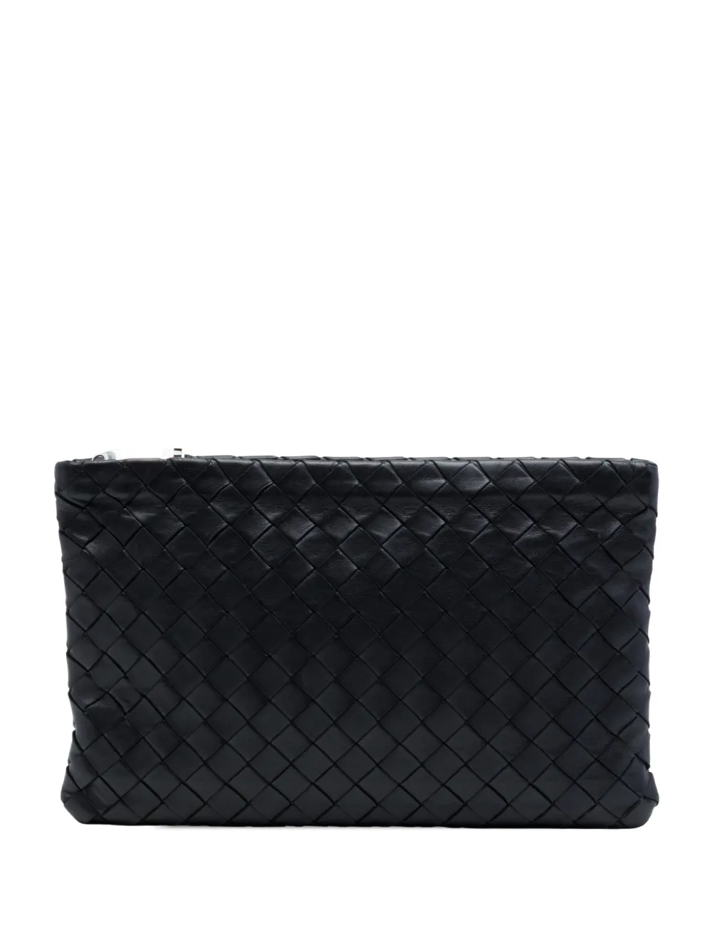 Bottega Veneta Pre-Owned 2012-2026 große Clutch aus Nappaleder mit Intrecciato-Muster - Schwarz