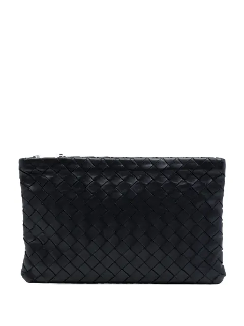 Bottega Veneta Pre-Owned grande pochette plate zippée en cuir nappa Intrecciato (2012-2026)
