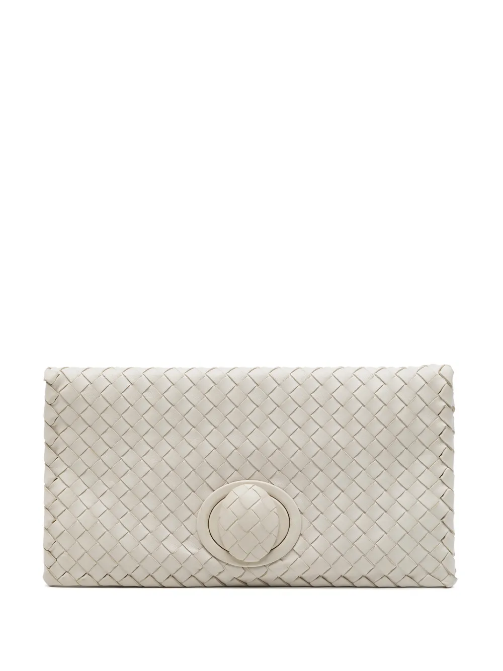Bottega Veneta Pre-Owned pochette en cuir Nappa Intrecciato à fermoir tourniquet (2012-2026) - Blanc