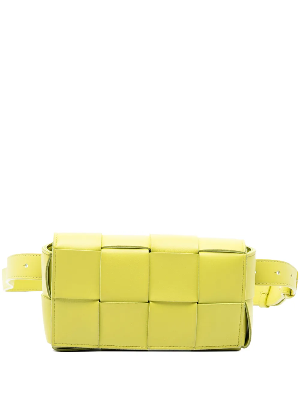 Bottega Veneta Pre-Owned mini sac banane Cassette en cuir Nappa Intrecciato (2012-2026) - Jaune