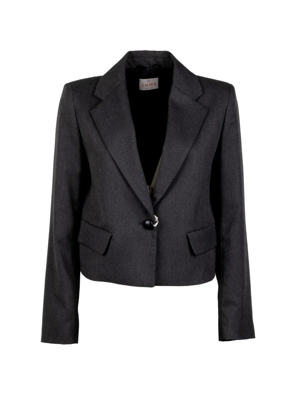 Marella Single-breasted Cropped Blazer In Gray
