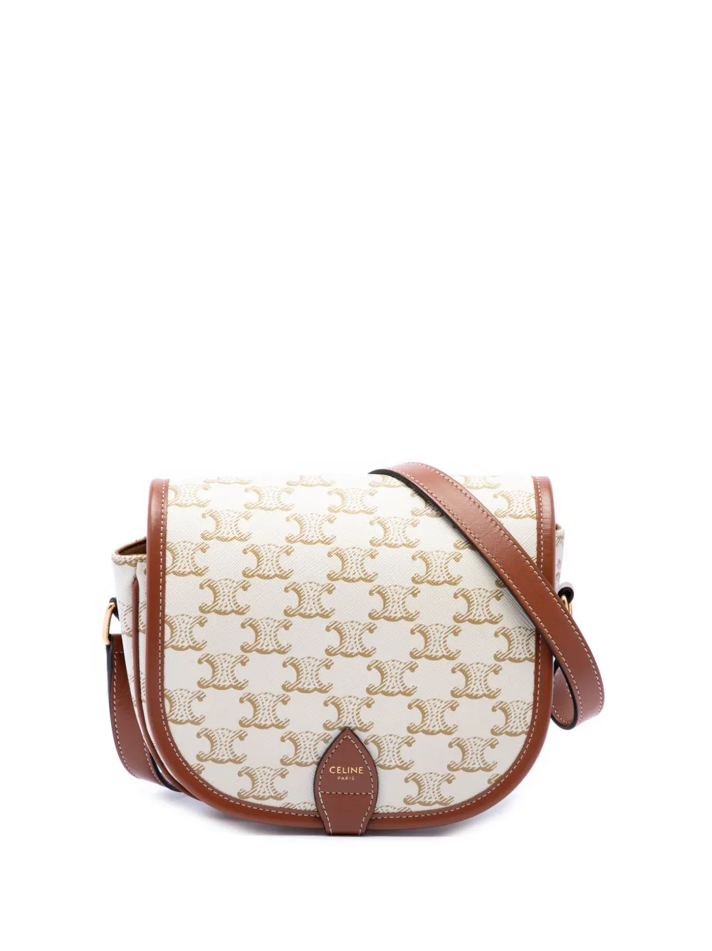 Celine Pre-Owned 2020 medium Folco coated canvas shoulder bag - White