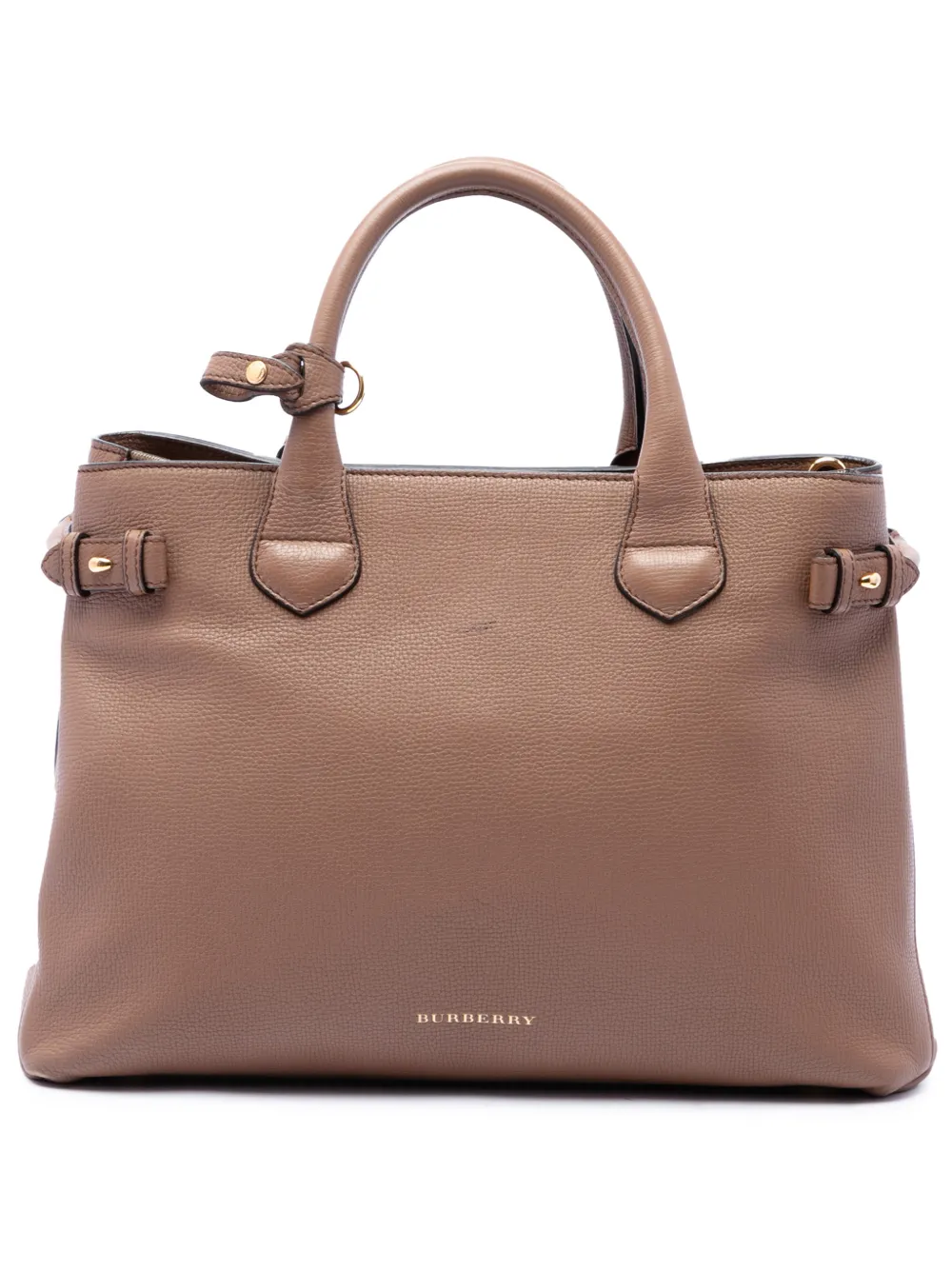 Burberry Pre-Owned 2015-2026 medium House Check Banner calfskin tote bag - Brown