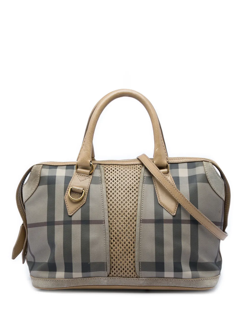 Burberry Pre-Owned 2000-2017 Smoke Check Coated Canvas Gilmoure satchel - Grau