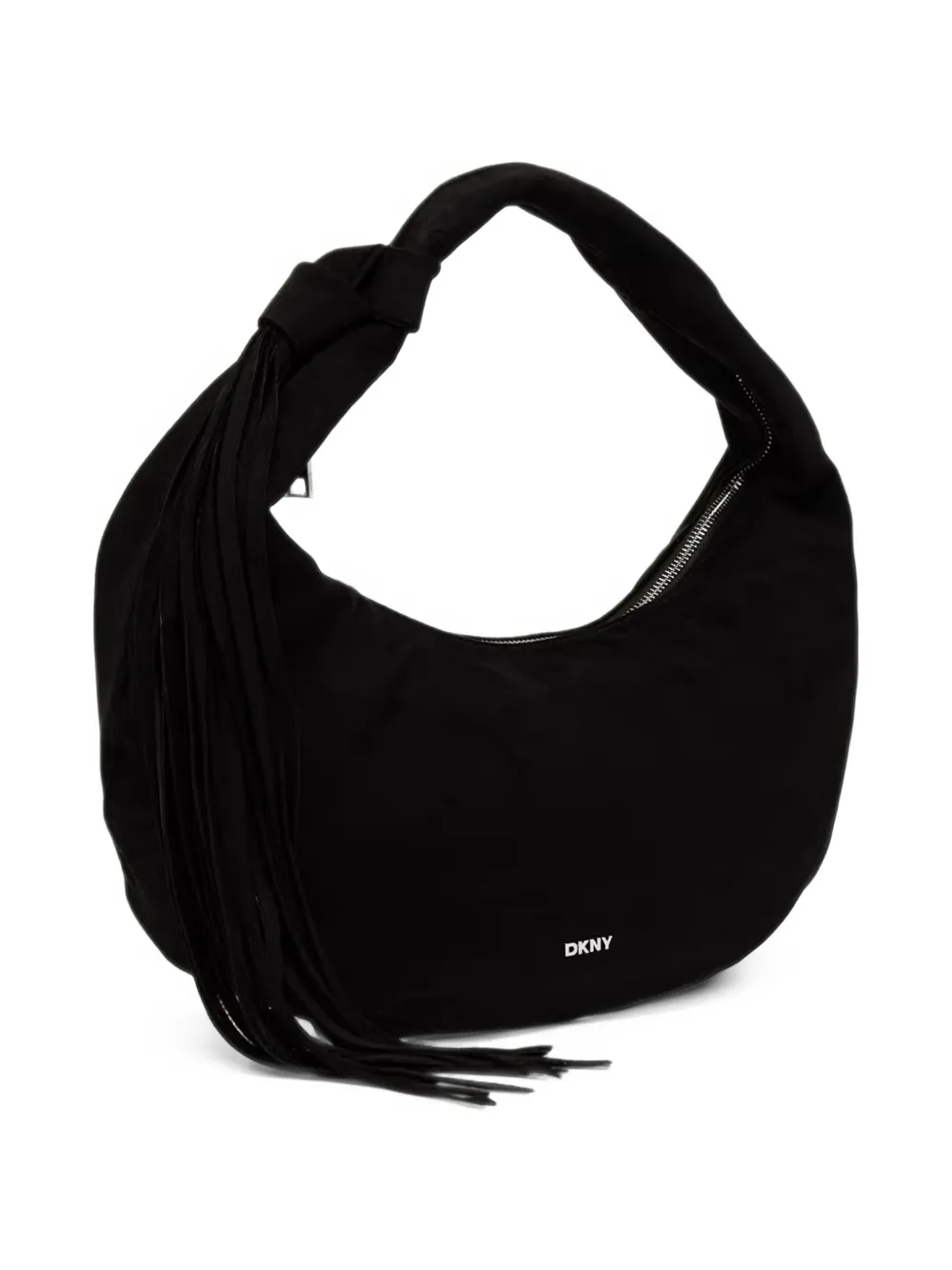DKNY fringe-detail knotted tote bag Zwart